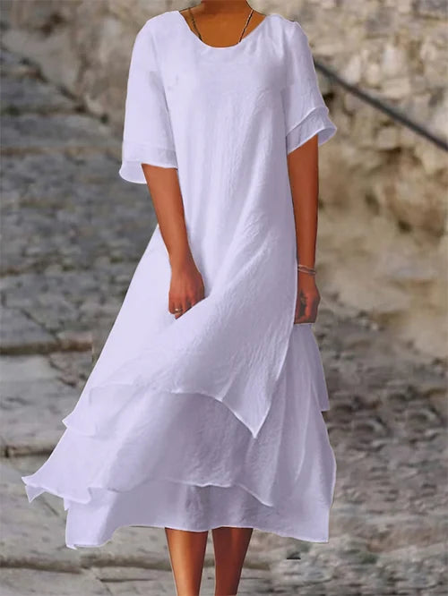Emma | Vestido midi de capas con vuelo