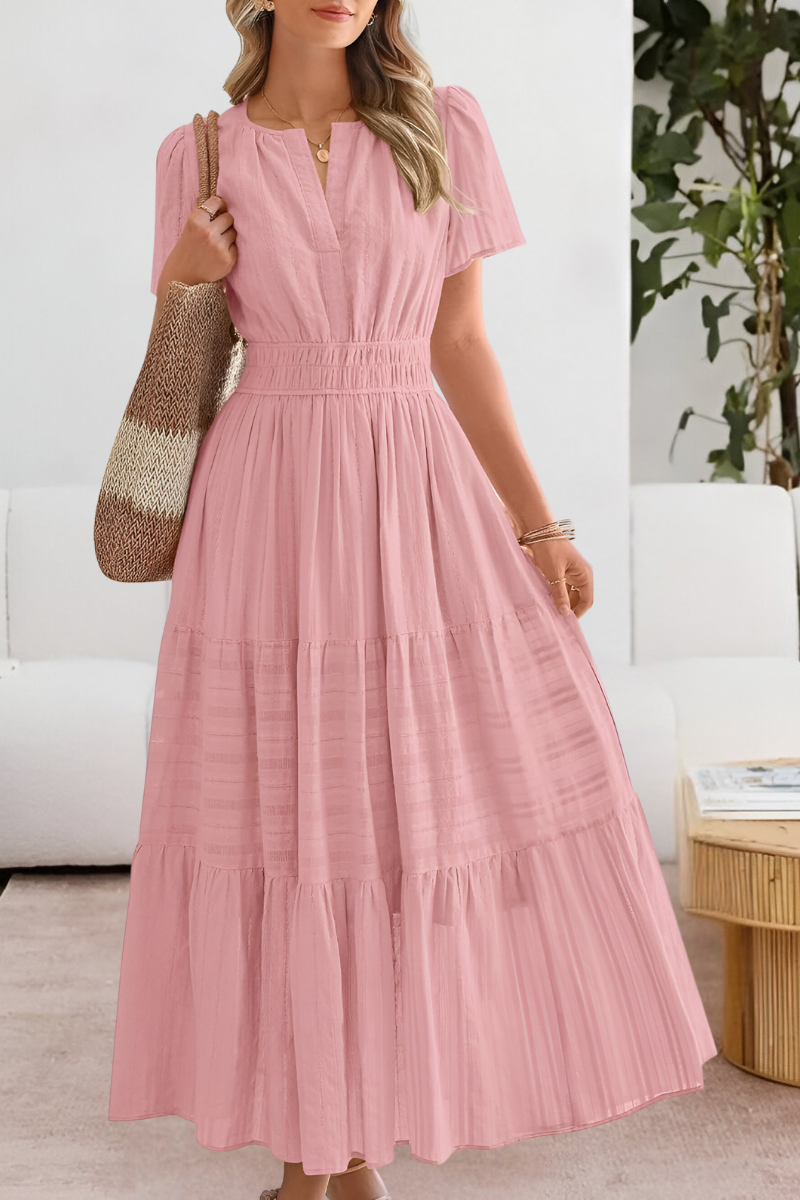 Nicolasa | Vestido largo de vuelo con mangas mariposa