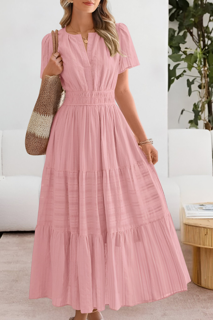 Nicolasa | Vestido largo de vuelo con mangas mariposa