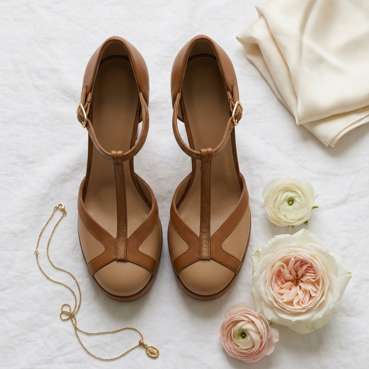Clementina | Zapatos de taco retro con punta cerrada