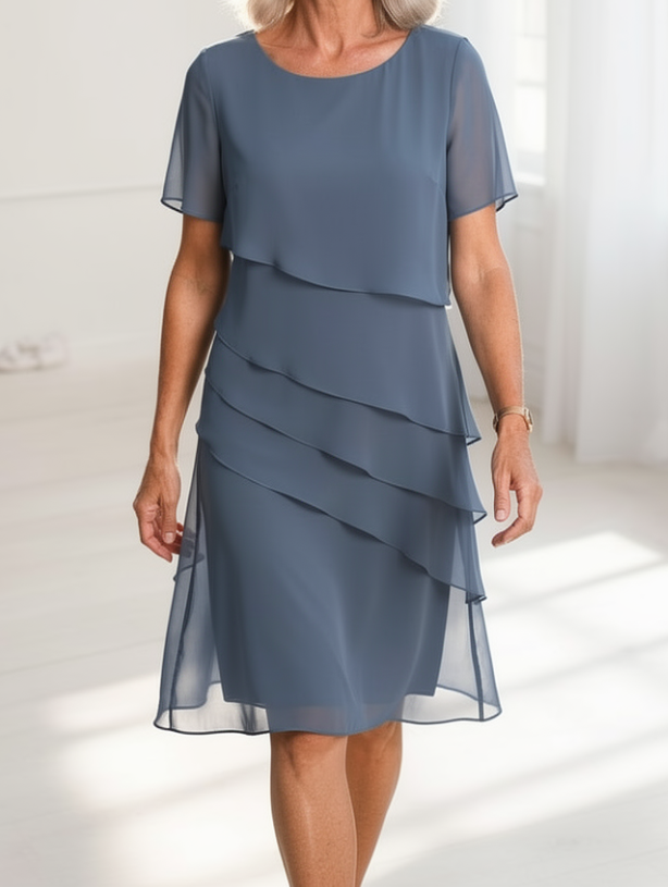 Rosana | Vestido de capas en gasa