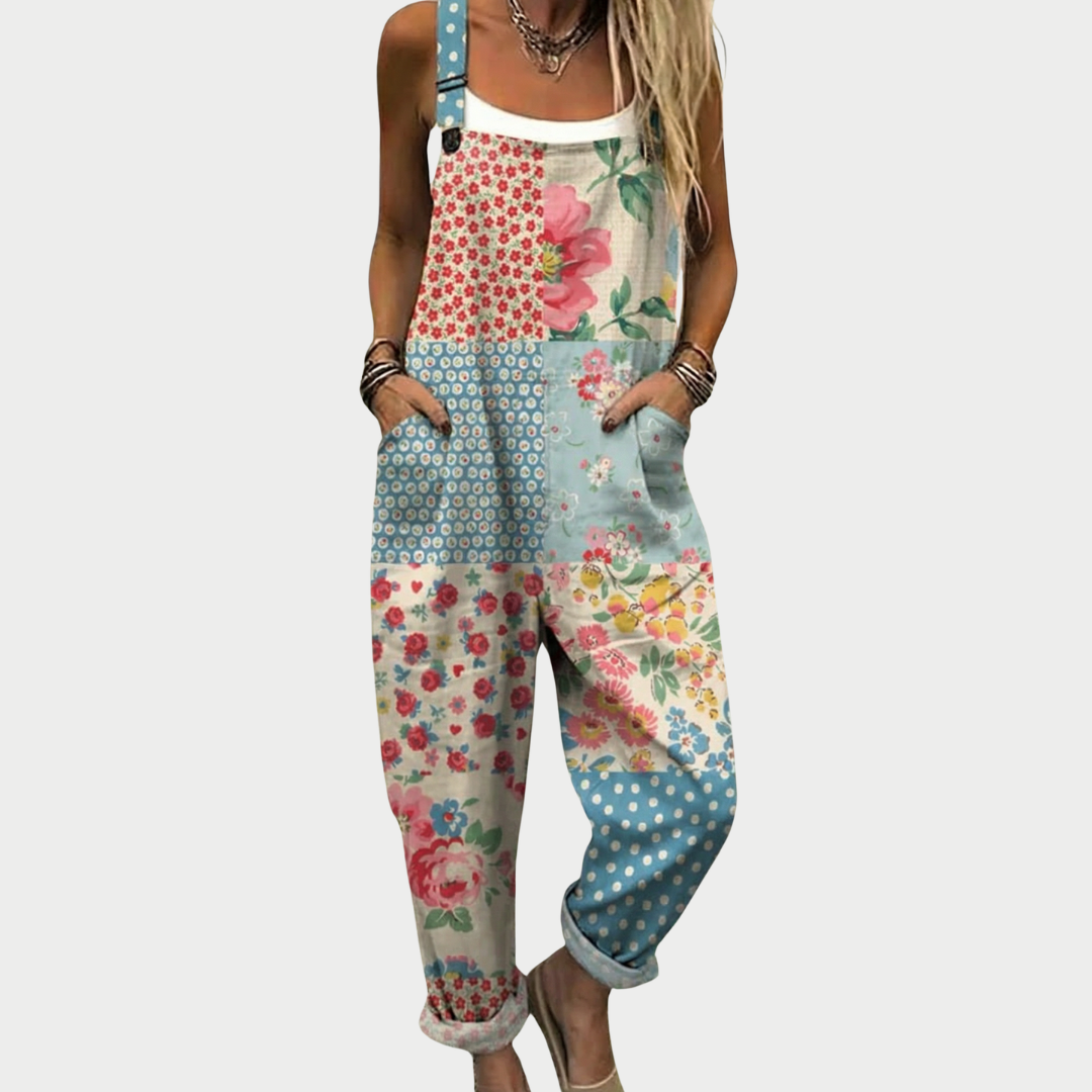Pilar | Jardinera amplia con estampado floral patchwork