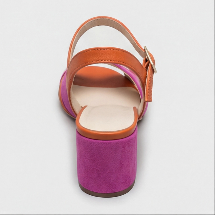 Claudia | Sandalias de taco ancho color block