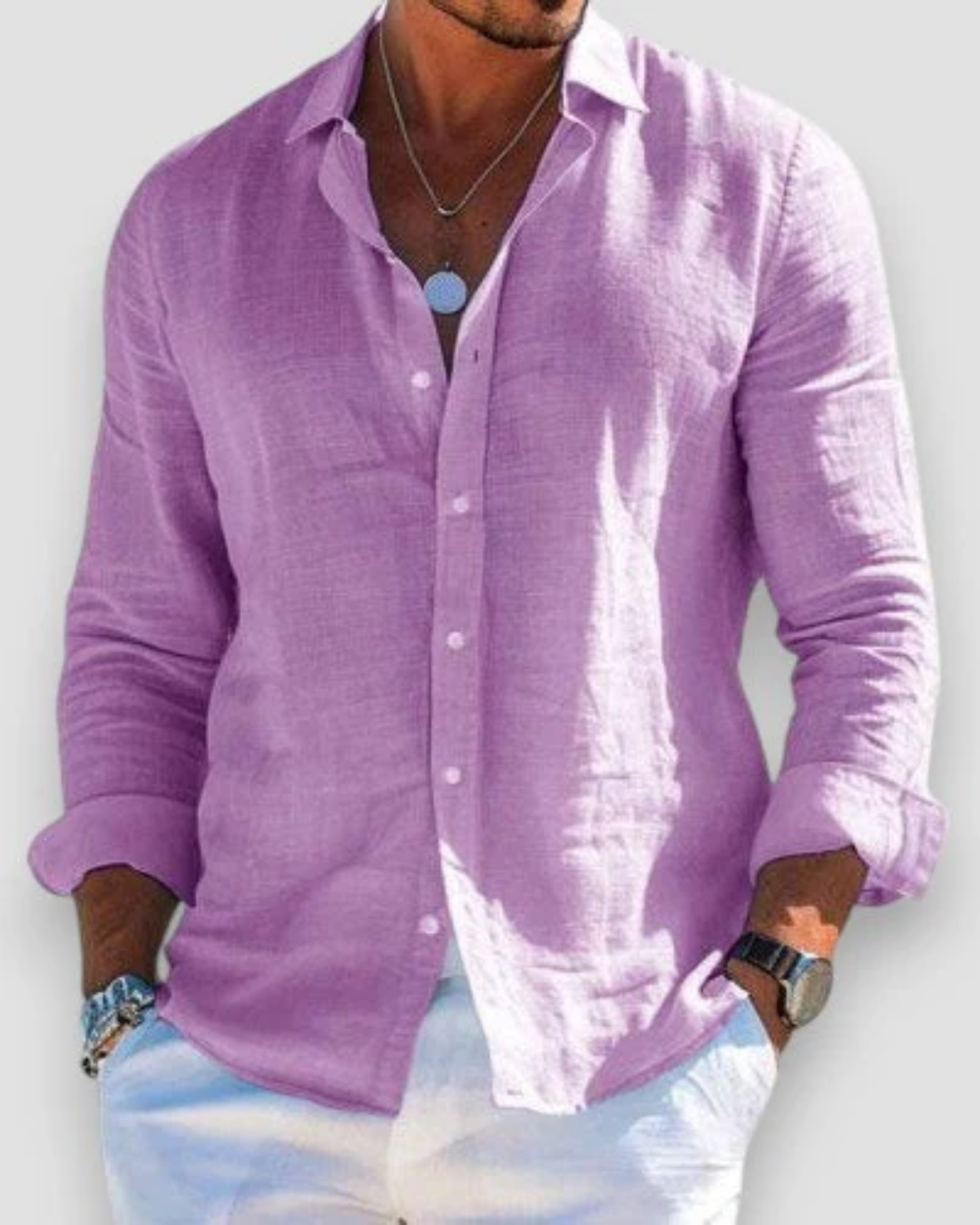 Darío | Camisa manga larga de tela liviana