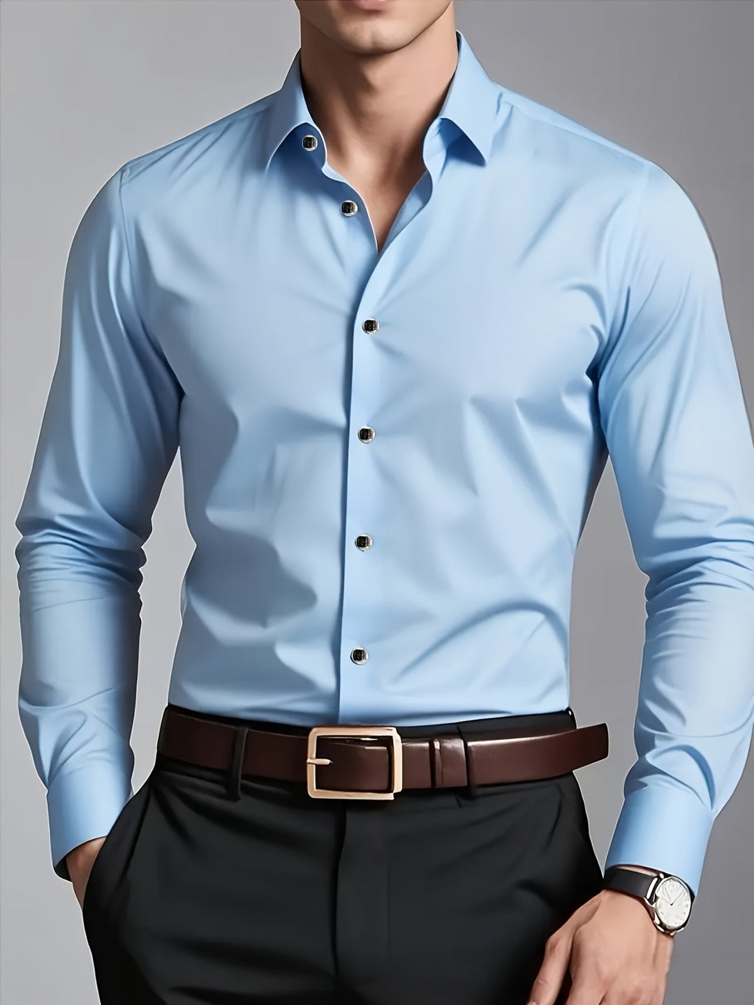 Osvaldo | Camisa manga larga de corte entallado