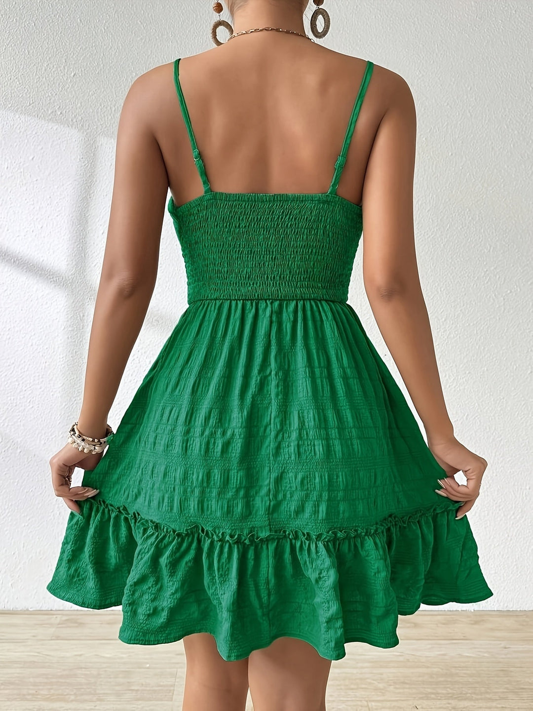 Ada | Vestido corto fruncido de tiras
