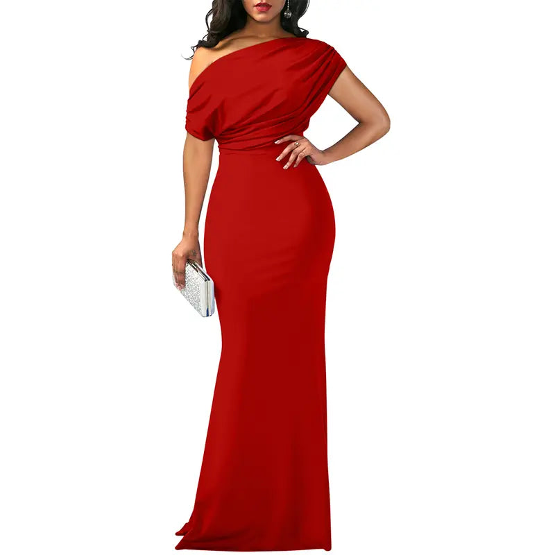 Imelda | Vestido largo de fiesta con escote asimétrico