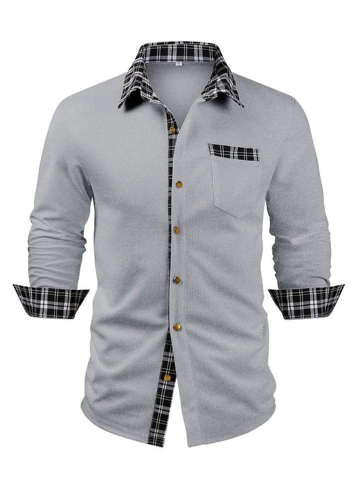 Marcelo | Camisa texturada con detalles a cuadros