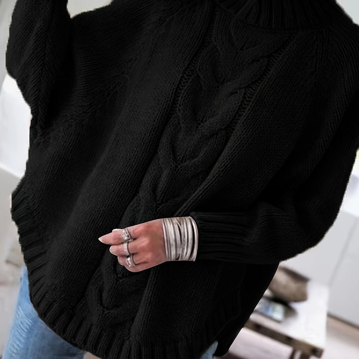 Eugenia | Sweater de punto trenzado con cuello alto
