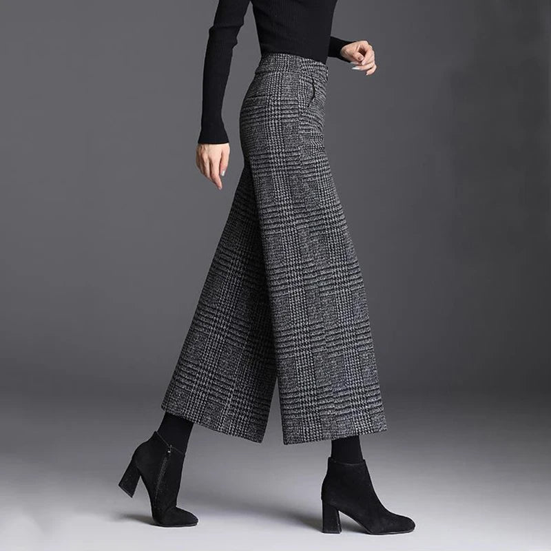 Elsa | Pantalones de pierna ancha a cuadros