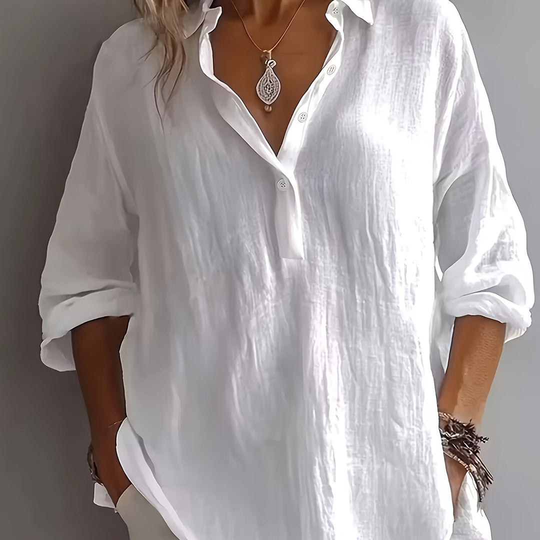Herminia | Blusa holgada con cuello camisero