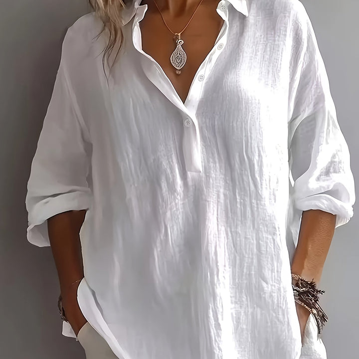 Herminia | Blusa holgada con cuello camisero