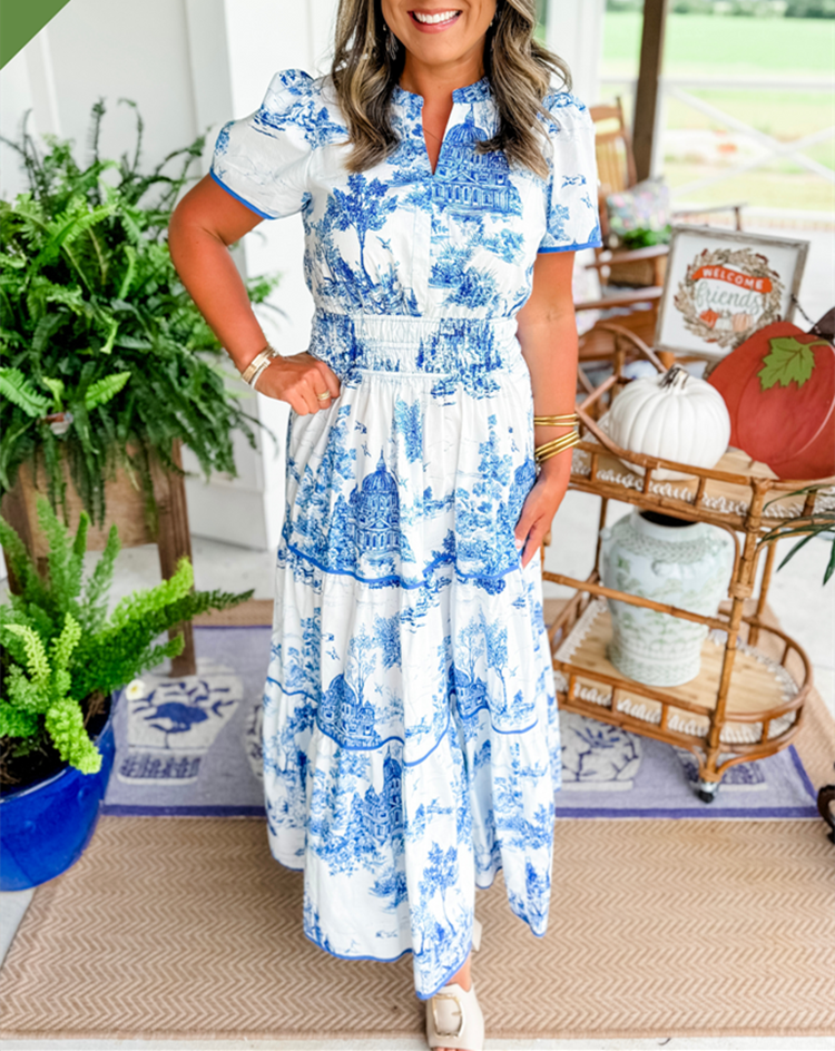 Carla Andrea | Vestido largo estampado toile