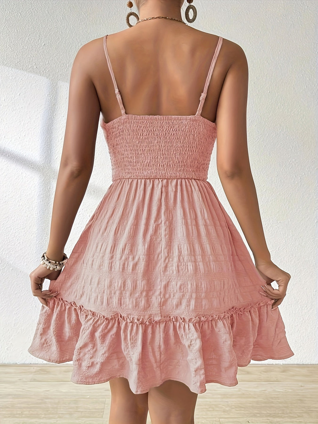 Ada | Vestido corto fruncido de tiras