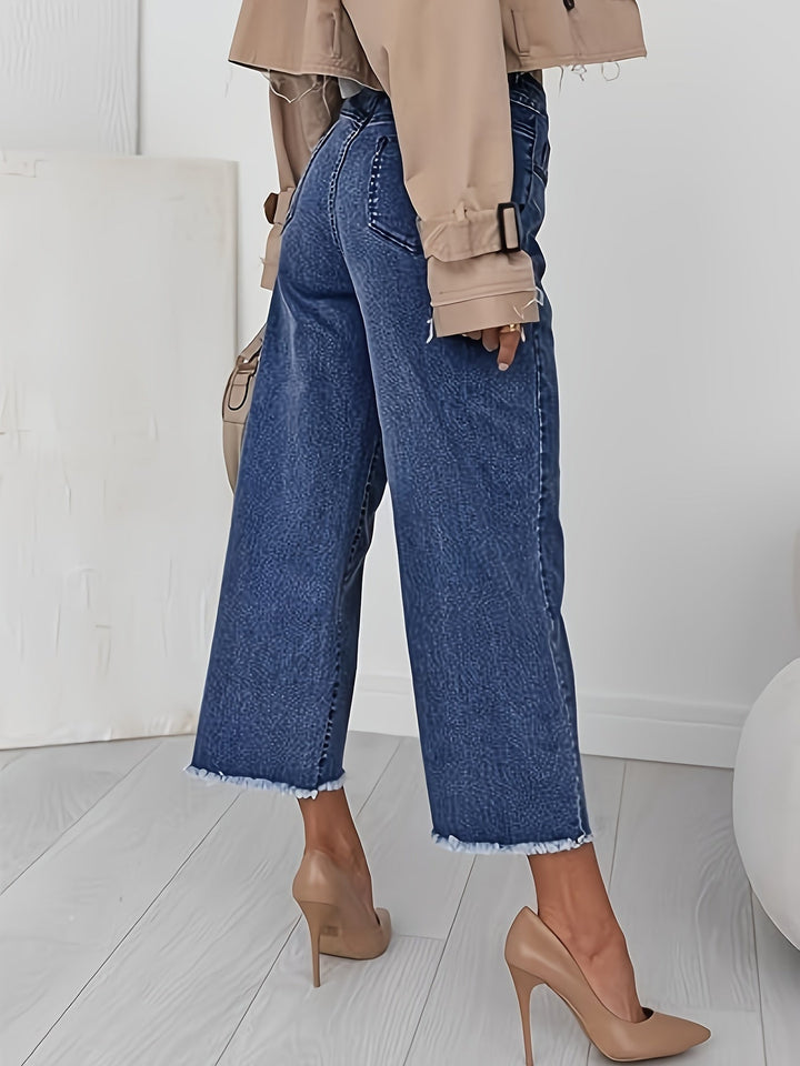 Analía | Jeans rectos tiro alto al tobillo