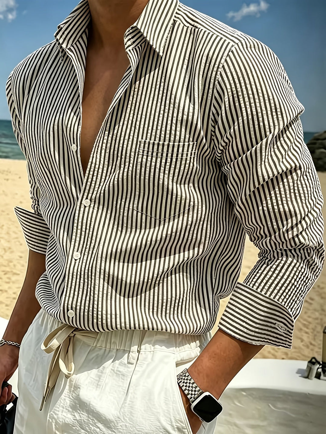 Manuel | Camisa de rayas manga larga