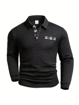 Jesús | Camisa polo de manga larga con textura wafle