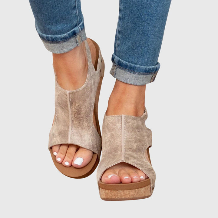 Pierina | Sandalias abiertas con plataforma de corcho