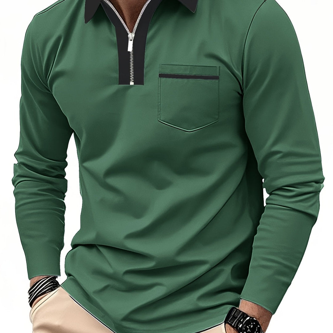 Ernesto | Polera polo con cuello en contraste y cierre