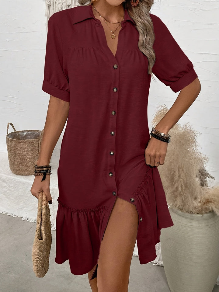 Verena | Vestido camisero boho con botones