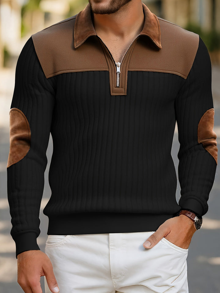 Dante | Sweater bicolor con cierre corto