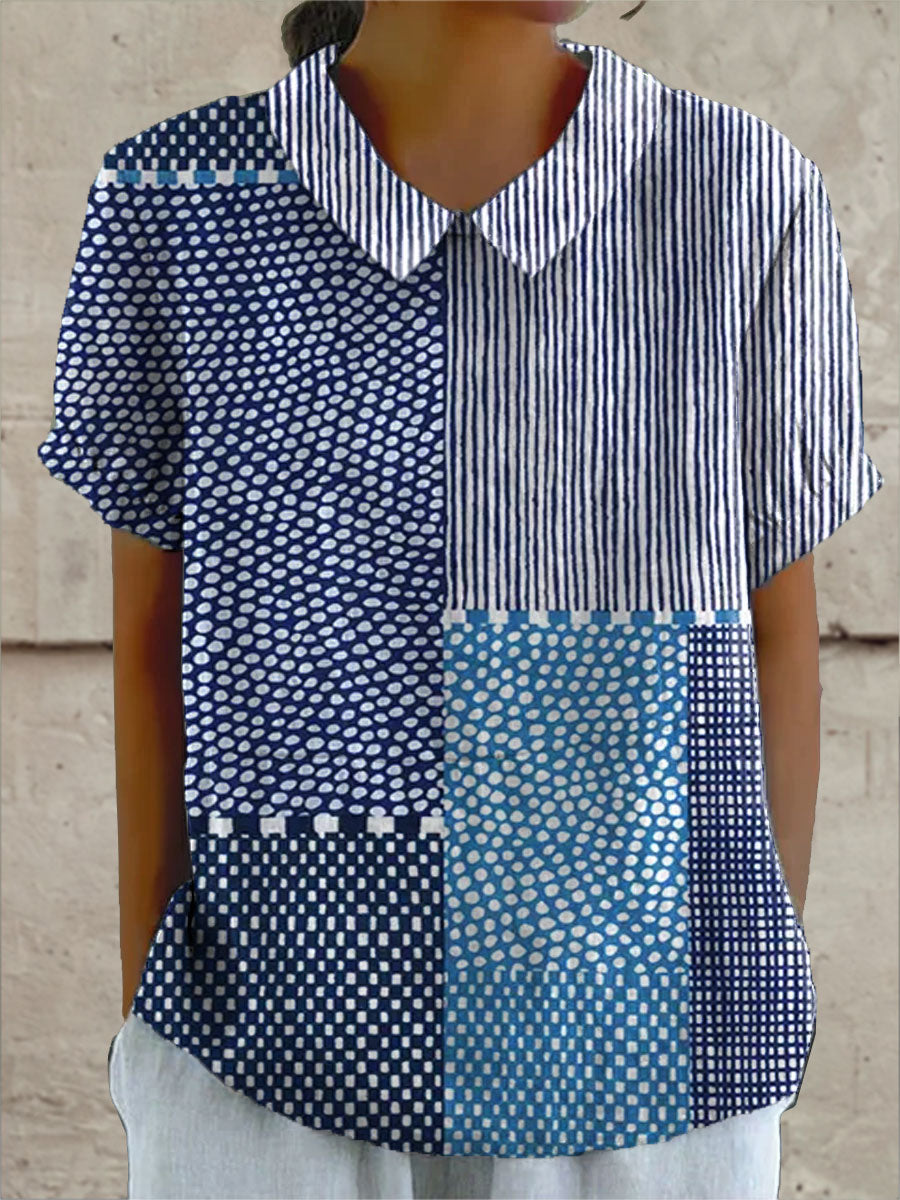 Olaya | Blusa camisera patchwork de estampados