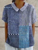 Olaya | Blusa camisera patchwork de estampados