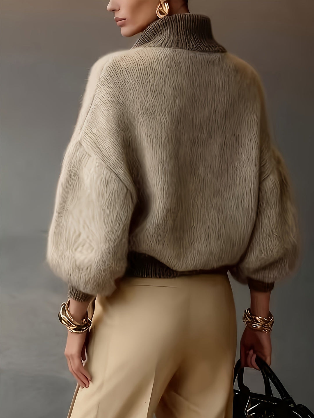 Ana | Sweater holgado con medio cierre