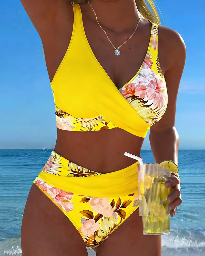 Pascal | Bikini floral de tiro alto