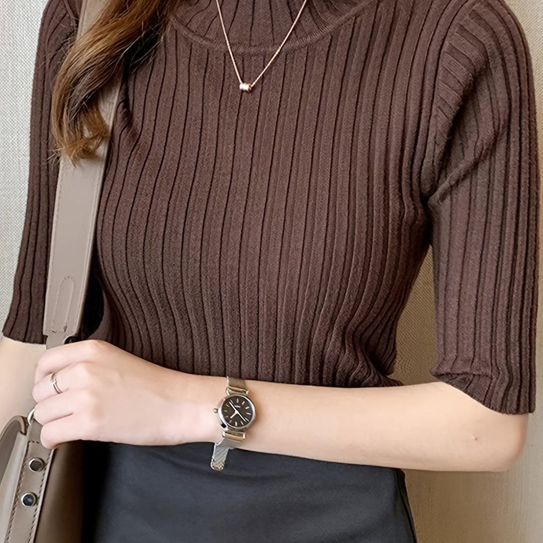 Nubia | Top acanalado cuello alto