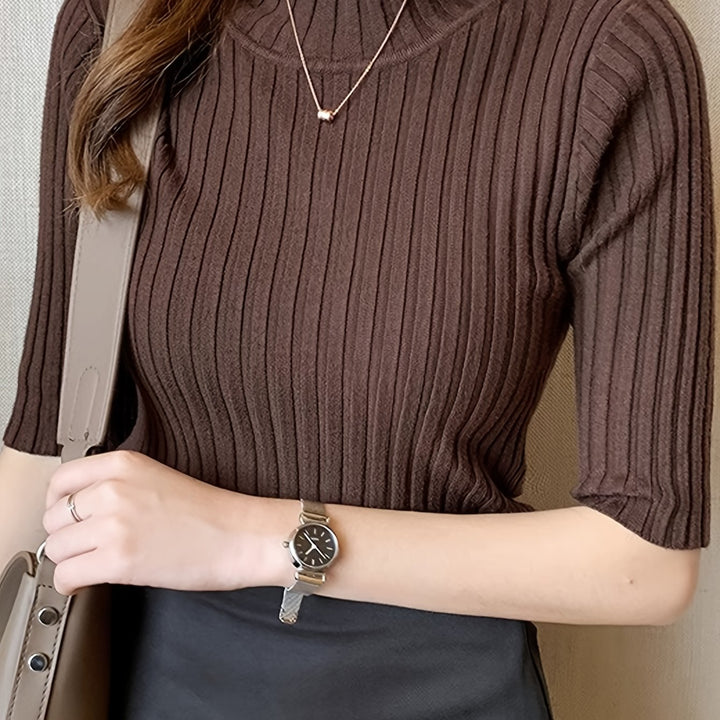 Nubia | Top acanalado cuello alto