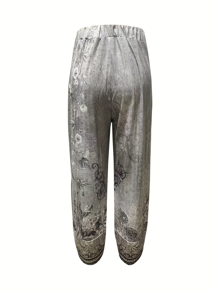 Aymara | Pantalón capri con estampado botánico