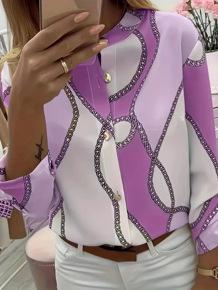Marina | Blusa camisera con estampado de cadenas