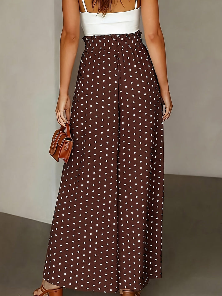 Rossana | Pantalones anchos con print de hojas