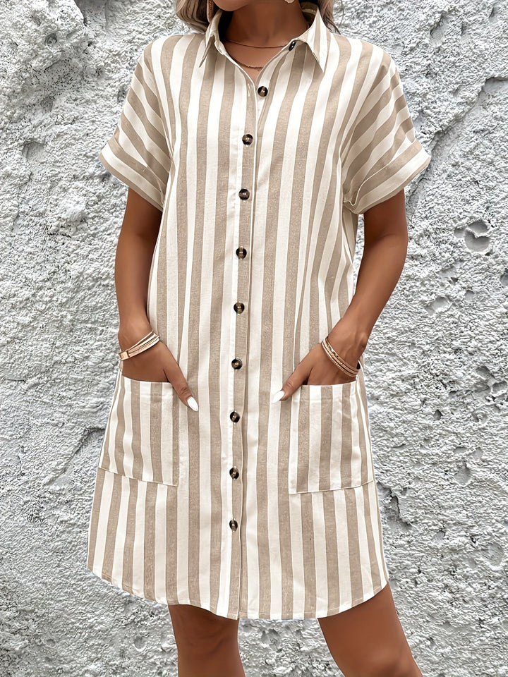 Aida | Vestido camisero a rayas con cinturón