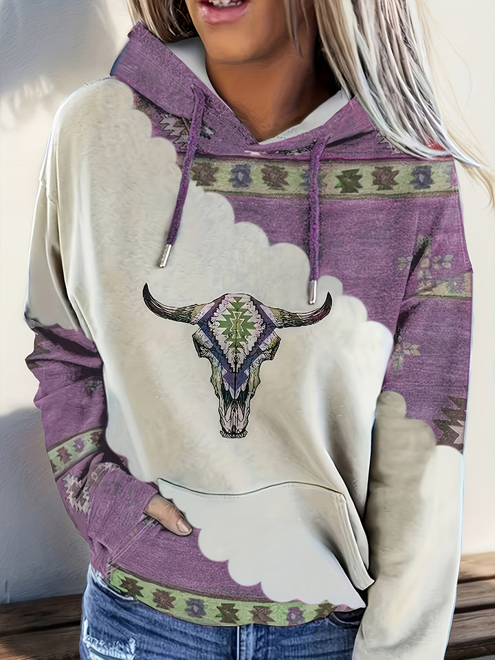 Melina | Polerón con capucha estampado western