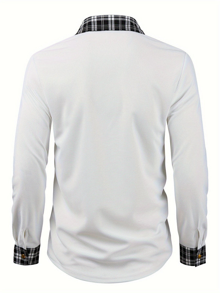 Marcelo | Camisa texturada con detalles a cuadros