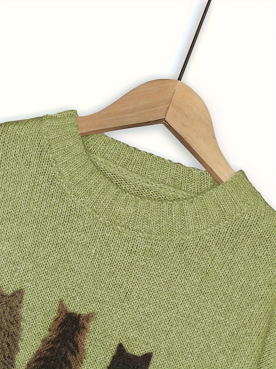 Maura | Sweater tejido con estampado de gatos