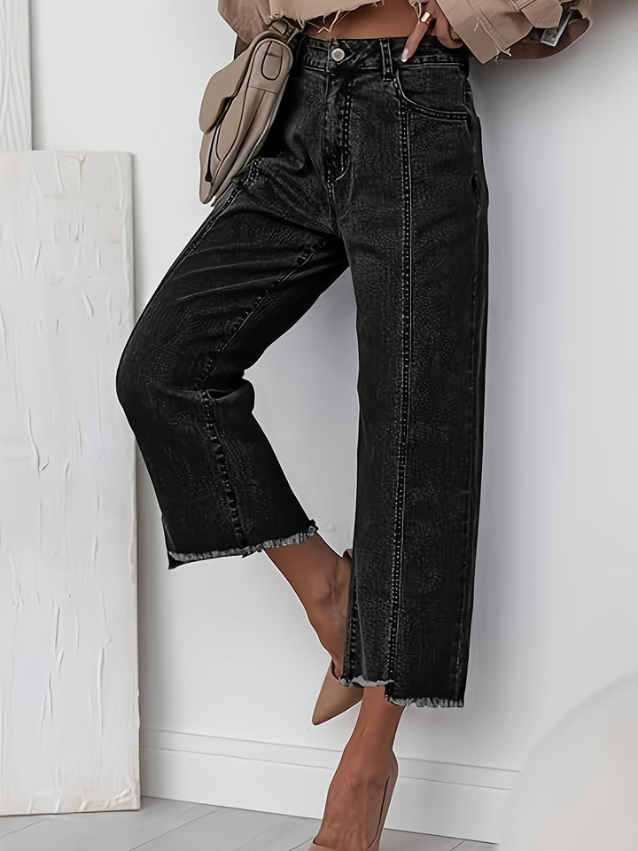 Analía | Jeans rectos tiro alto al tobillo