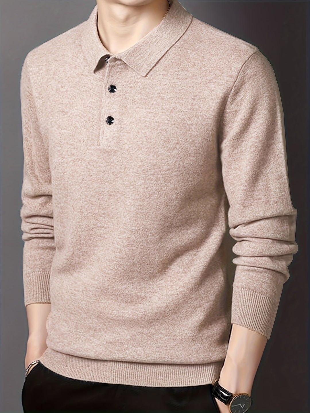 Anthony | Polera polo de punto manga larga