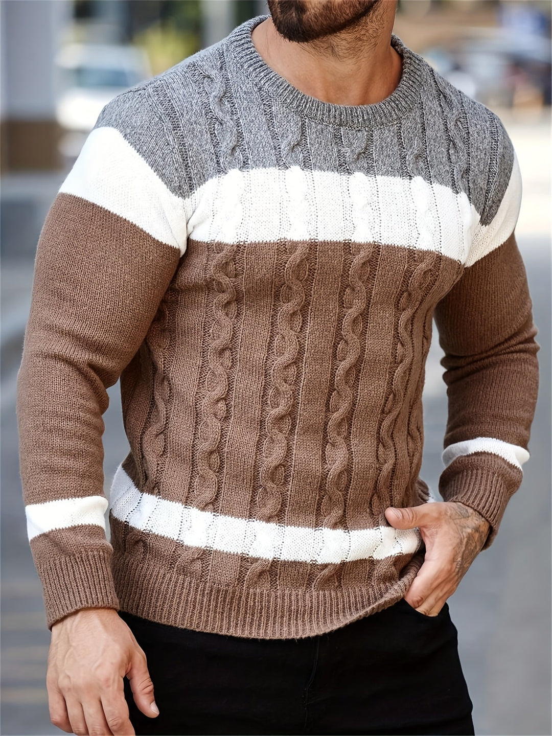 Alexi | Sweater de punto color block