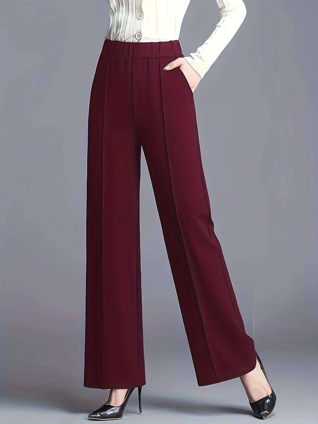 Saray | Pantalones de tiro alto y pierna ancha