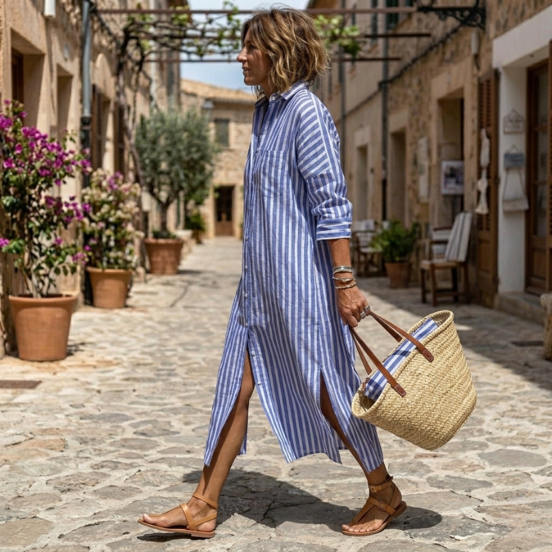 Katiuska | Vestido camisero a rayas