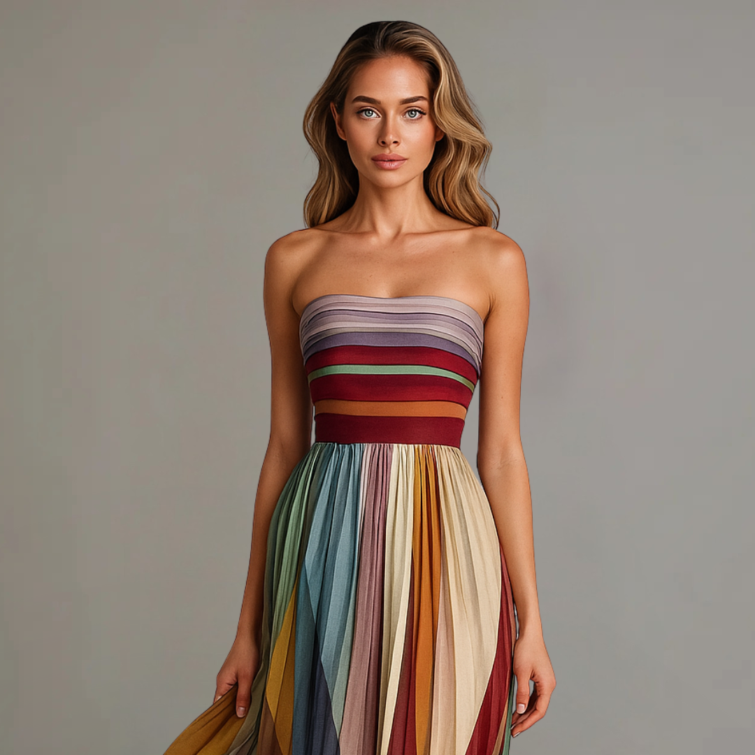 Camila | Vestido Largo Multicolor Elegante