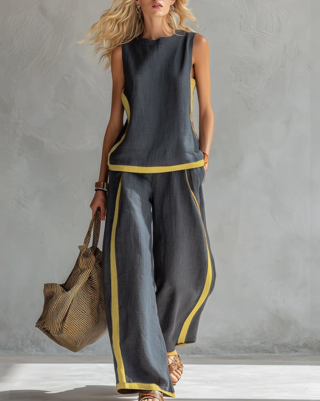 Quena | Conjunto sin mangas de pantalón ancho