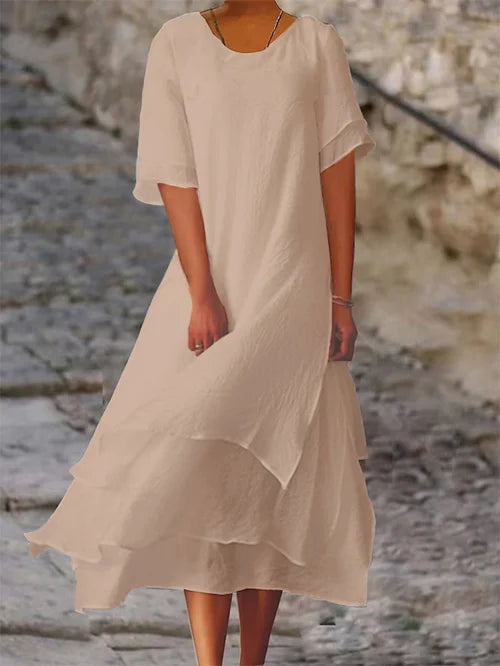 Emma | Vestido midi de capas con vuelo