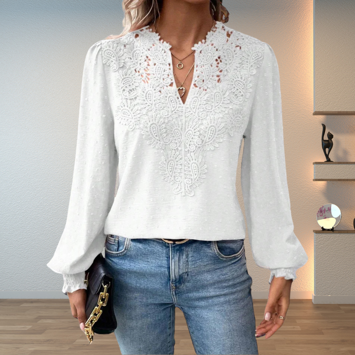 Alina | Blusa con encaje guipur