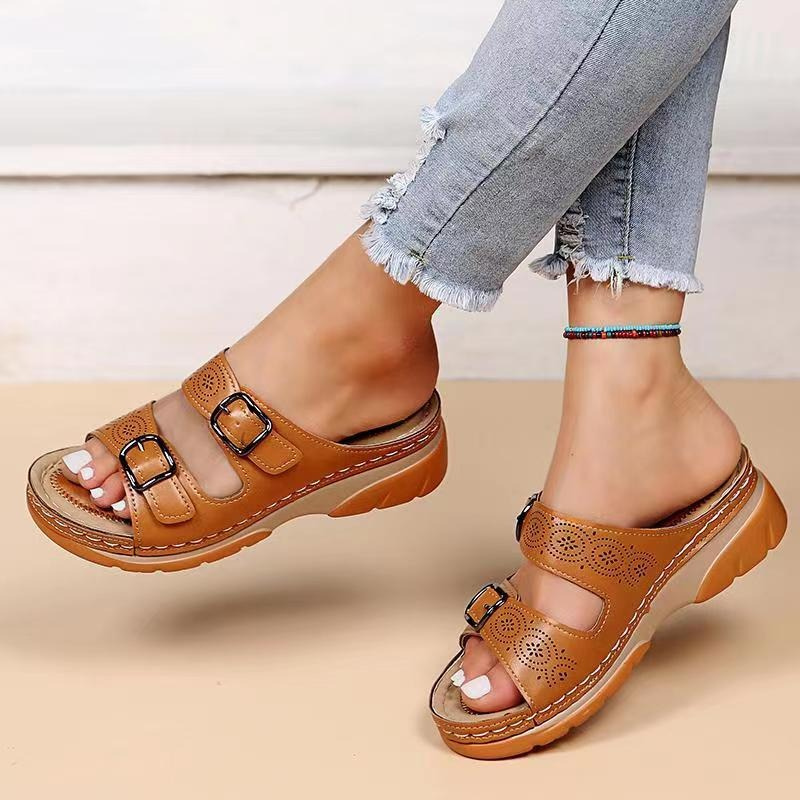 Isadora | Sandalias acolchadas de doble hebilla