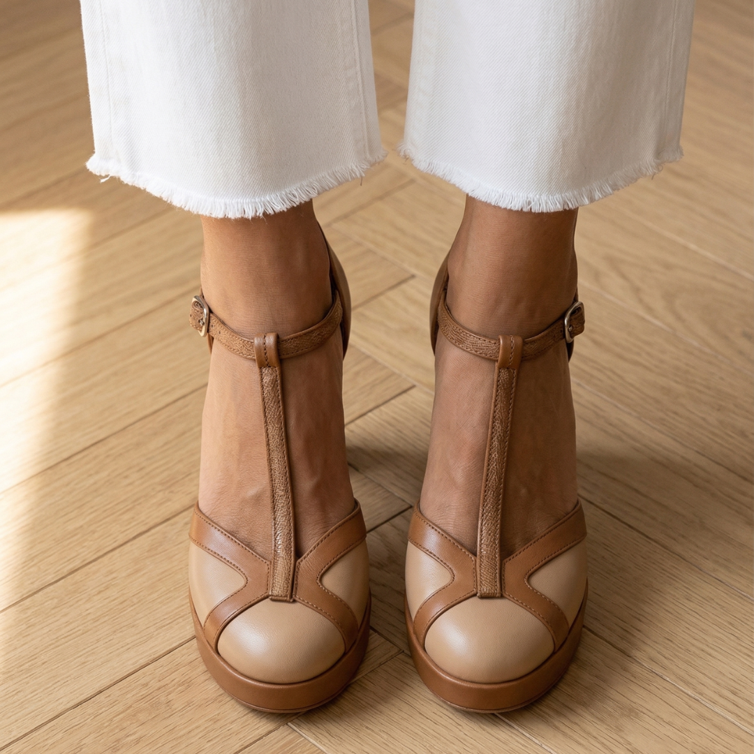 Clementina | Zapatos de taco retro con punta cerrada