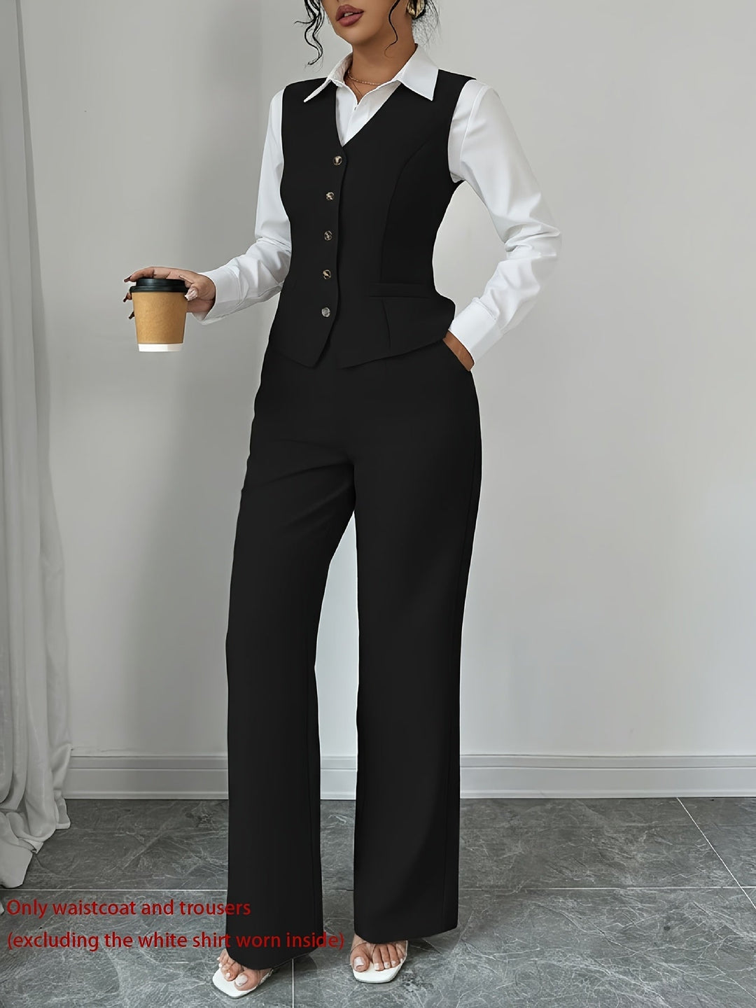 Carmela | Conjunto de chaleco y pantalón de pierna ancha